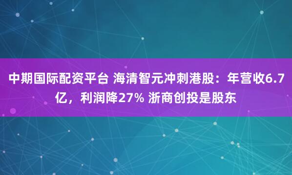 中期国际配资平台 海清智元冲刺港股：年营收6.7亿，利润降27% 浙商创投是股东